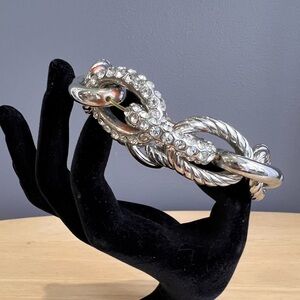 INC International Concepts Elegant SilverStone Crystal Stretch Bracelet